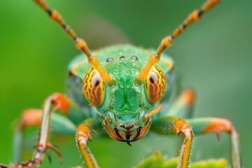 Detailed Macro View of Insect's Head, Unveiling Its Fascinating Microscopic World
