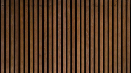 Wood background - Brown wooden acoustic panels wall texture , seamless pattern..