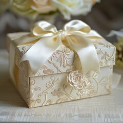 Wedding gift box with a bow