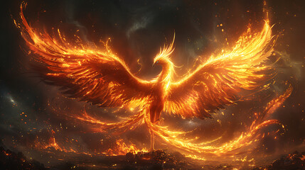 the magical flaming Phoenix bird. who rose from the ashes
