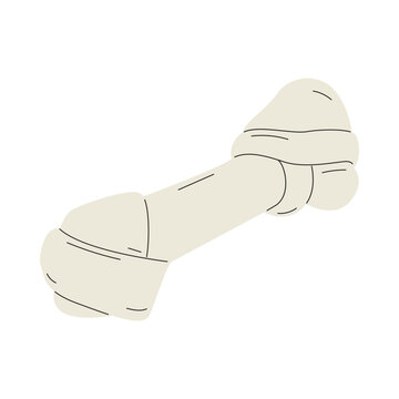 A bone made of natural veins for dogs. Snacks for pets. A pet care item. A flat vector illustration isolated on a white background.