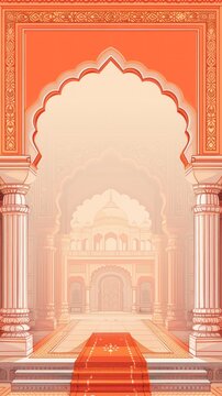 indian wedding arch background, wedding invitations and ecard