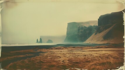 Landscape photos evoke a vintage, old-school, nostalgic ambiance, showcasing calm colors reminiscent of Polaroid images