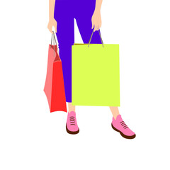 woman holding shopping bags