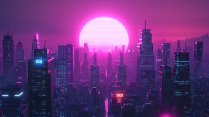 Fototapeta premium Inspired by vaporwave and retro-futurism concepts, an abstract minimalist background.