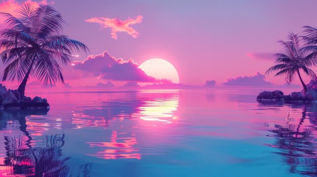 Abstract minimalist background inspired by vaporwave and retro-futurism concepts.
