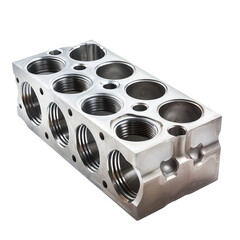 Car cylinder block isolated on white or transparent background