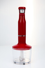 Portable red blender with bowl