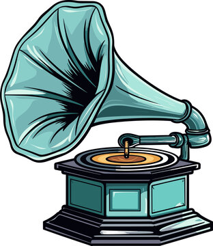 Gramophone clipart design illustration