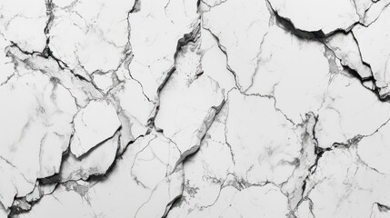 a close up of a white marble surface with cracks and cracks in the middle of the marble, with a black and white background.