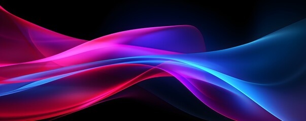 Dynamic glowing neon lines abstract wallpaper on black background. Concept Abstract Art, Neon, Glowing Lines, Wallpaper, Black Background