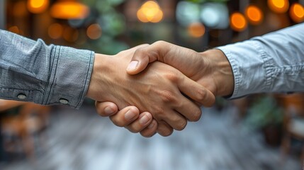 Shake hands. A symbol of agreement or making a deal. Ai generative