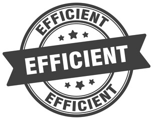 efficient stamp. efficient label on transparent background. round sign