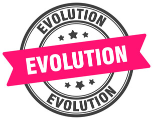 evolution stamp. evolution label on transparent background. round sign