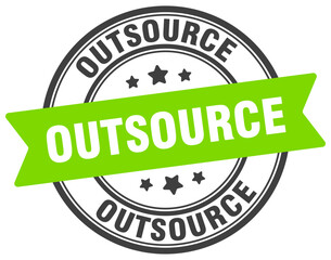 outsource stamp. outsource label on transparent background. round sign