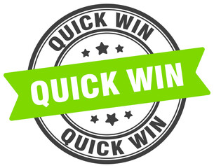quick win stamp. quick win label on transparent background. round sign