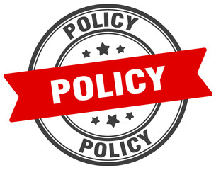 policy stamp. policy label on transparent background. round sign