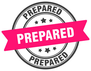 prepared stamp. prepared label on transparent background. round sign