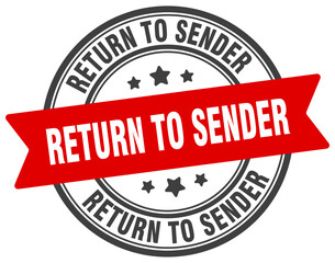 return to sender stamp. return to sender label on transparent background. round sign