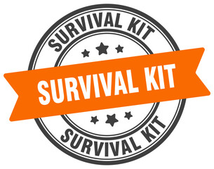 Fototapeta premium survival kit stamp. survival kit label on transparent background. round sign