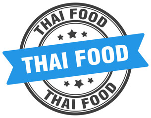 Obraz premium thai food stamp. thai food label on transparent background. round sign