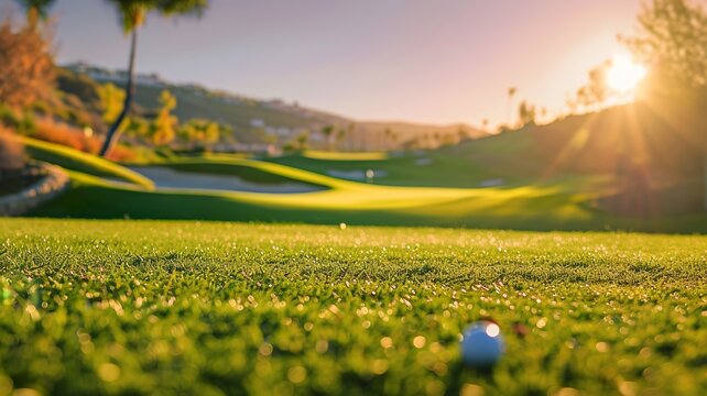 artificial intelligence generated image of a golf course with nice lights