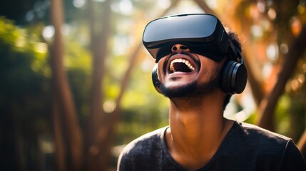 Immersive Virtual Reality Experience: People Wearing VR Goggles