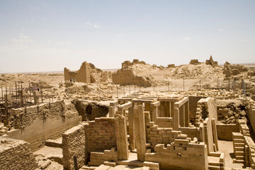 Yemen Anhar city ruins on a sunny winter day