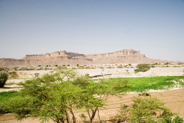 Yemen landscape on a sunny winter day