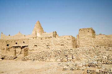 Yemen Anhar city ruins on a sunny winter day