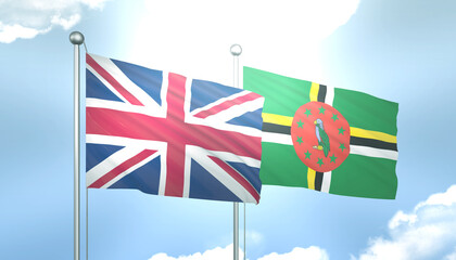 United Kingdom and Dominica Flag Together A Concept of Realations