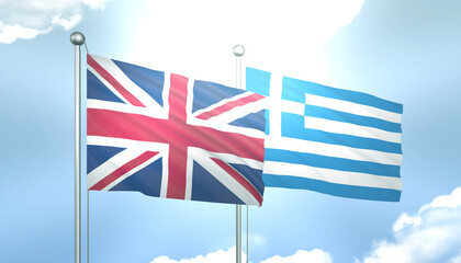 United Kingdom and Greece Flag Together A Concept of Realations