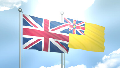 United Kingdom and Niue Flag Together A Concept of Realations