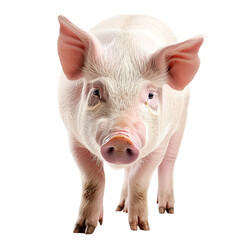 Farm pig isolated on white or transparent background