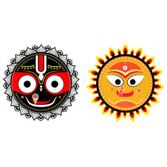 Lord Jagannath and Subhadra vector illustration, Lord Jagannath Puri Odisha God Rathyatra Festival