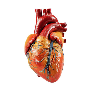 Heart anatomy plastic science miniature models of human isolated on white or transparent background