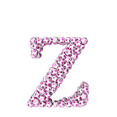 Symbols made from purple soccer balls. letter z