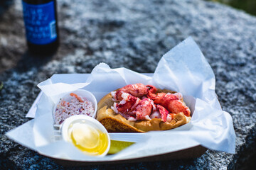 A Lobster Roll with Slaw