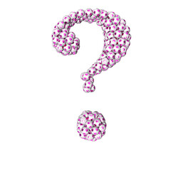 Symbols made from purple soccer balls