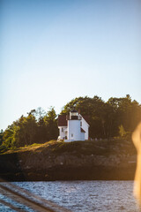 White Lighthouse on Coastal Maine