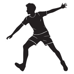 Handball silhouettes and icons. Black flat color simple elegant white background Handball playing vector and illustration.