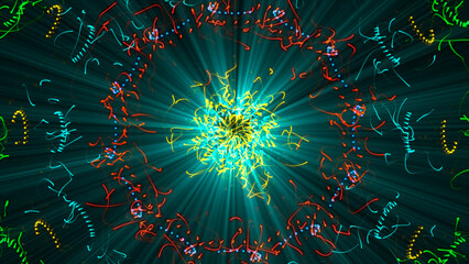 featuring colorful circular radial Tunnel lines energy glowing Wave particle explosions, frosty fog effects Abstract moving magic glow