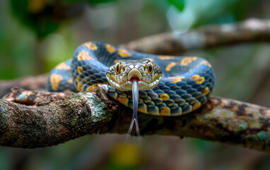 Obraz premium snake on branch. Generative AI