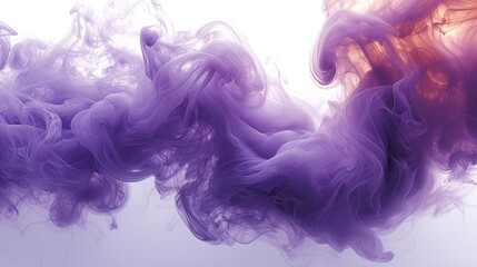  a lot of purple smoke floating in the air on a white background with a light reflection on the bottom of the image and the bottom of the smoke in the bottom of the photo.