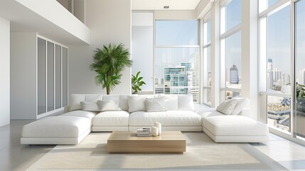 Modern Living Room with City View