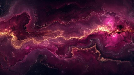 an image of a purple and red space filled with stars and a star cluster in the center of the image. - obrazy, fototapety, plakaty