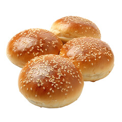 Burger buns empty on white or transparent background