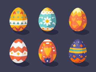 set of easter eggs illustration