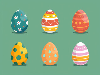 Fototapeta premium set of easter eggs illustration