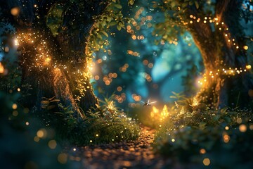 Naklejka premium Enchanted Forest of Whimsy and Magic